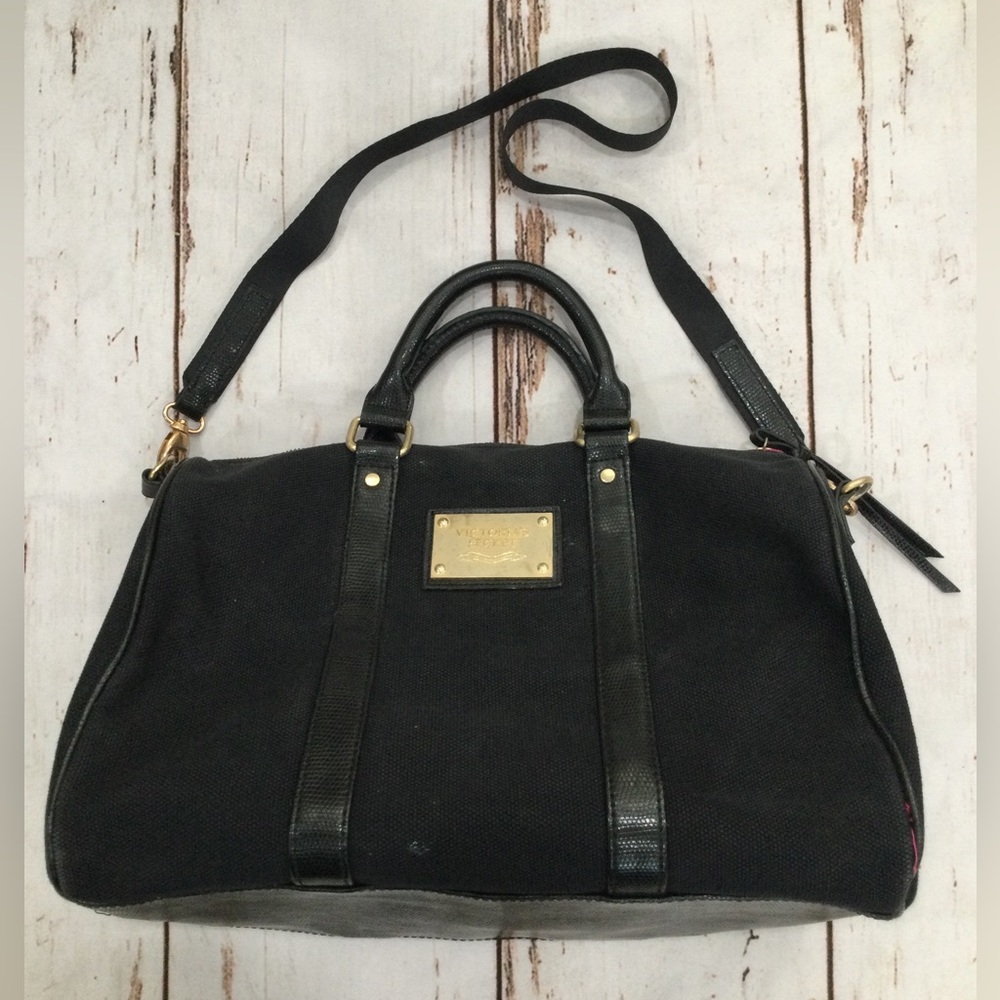 VICTORIA SECRET BLACK CANVAS‎ BAG
